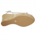 Sandalo da donna in pelle bianca zeppa 10 - Misure disponibili: 42