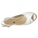 Woman's sandal in white leather wedge heel 10 - Available sizes:  42