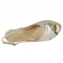 Woman's sandal in platinum laminated leather wedge heel 10 - Available sizes:  42