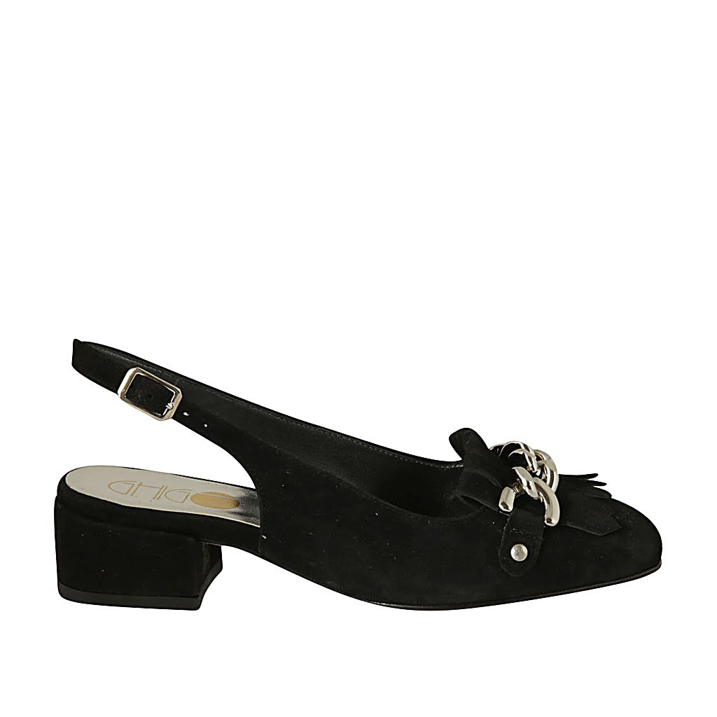 black suede slingback pumps