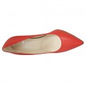 Zapato de salon puntiagudo en piel roja tacon 8 - Tallas disponibles:  42