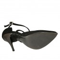 Chaussure ouverte pour femmes avec courroie croisée en daim noir talon 11 - Pointures disponibles:  42