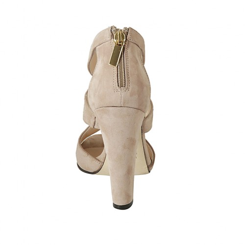 taupe platform heels