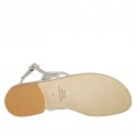 Sandale entredoigt pour femmes avec strass en cuir argent talon 2 - Pointures disponibles:  32