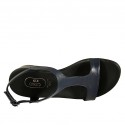 Sandale pour femmes en cuir bleu talon 4 - Pointures disponibles:  42