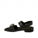 Sandale pour femmes avec boucles en cuir noir talon 2 - Pointures disponibles:  32