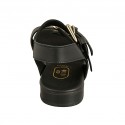 Sandale pour femmes avec boucles en cuir noir talon 2 - Pointures disponibles:  32