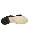Sandalo da donna con fibbie in pelle nera tacco 2 - Misure disponibili: 32, 33, 34, 42, 43, 44, 45, 46