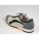 Zapato deportivo con cordones para hombre en gamuza gris y beis y piel azul - Tallas disponibles:  36