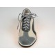 Chaussure sportif à lacets pour hommes en daim gris et beige et cuir bleu - Pointures disponibles:  36