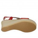 Sandalo da donna in camoscio rosso con plateau e zeppa 7 - Misure disponibili: 31, 32, 33, 34, 42, 43, 44, 45