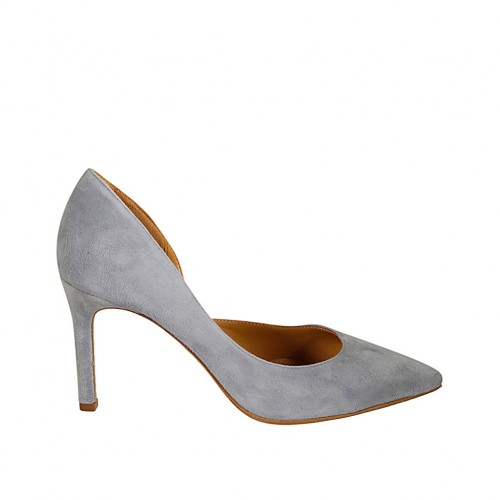 grey suede stilettos