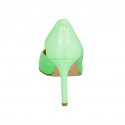 Escarpin pour femmes à côté ouvert en cuir vert fluorescent talon 8 - Pointures disponibles:  42
