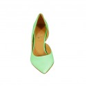 Escarpin pour femmes à côté ouvert en cuir vert fluorescent talon 8 - Pointures disponibles:  42