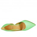 Woman's pump with sidecut in fluorescent green leather heel 8 - Available sizes:  42