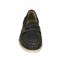 Men's loafer in blue nubuck leather  - Available sizes:  37