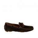 Mocassin pour hommes avec lacets en daim marron foncé - Pointures disponibles:  46, 47, 50, 52