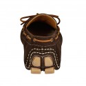 Mocassin pour hommes avec lacets en daim marron foncé - Pointures disponibles:  46, 47, 50, 52