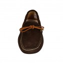 Mocassin pour hommes avec lacets en daim marron foncé - Pointures disponibles:  46, 47, 50, 52