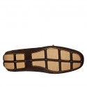 Mocassin pour hommes avec lacets en daim marron foncé - Pointures disponibles:  46, 47, 50, 52