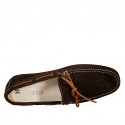 Men's laced car shoe in dark brown suede - Available sizes:  46, 47, 50, 51, 52