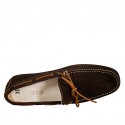 Mocassin pour hommes avec lacets en daim marron foncé - Pointures disponibles:  46, 47, 50, 52