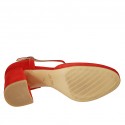 Escarpin ouvert pour femmes avec courroie en daim rouge talon 7 - Pointures disponibles:  42