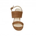 Sandale avec plateforme pour femmes en daim marron terre talon 10 - Pointures disponibles:  42