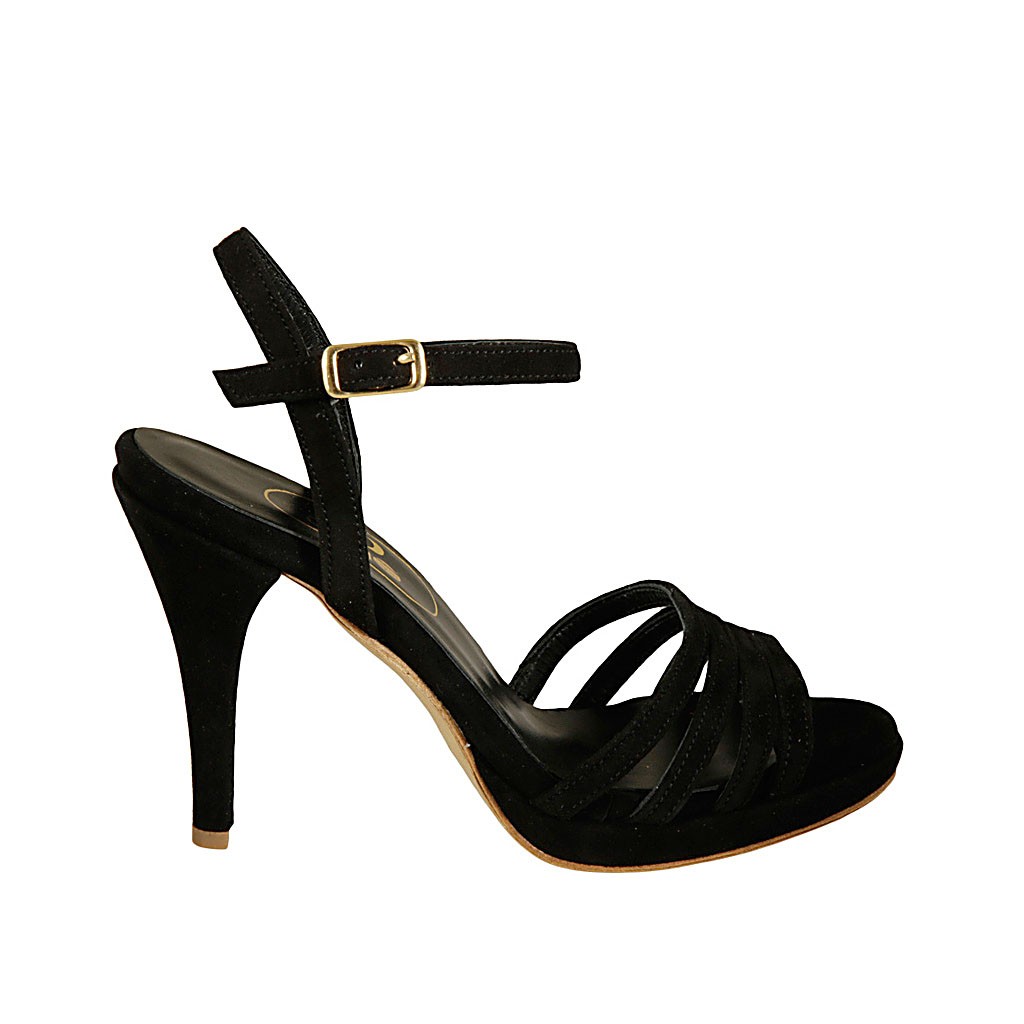 black suede platform sandals