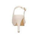 Woman's sandal with platform in nude leather heel 9 - Available sizes:  42