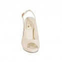 Woman's sandal with platform in nude leather heel 9 - Available sizes:  42