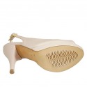 Sandale pour femmes en cuir nue avec plateforme talon 9 - Pointures disponibles:  42