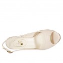 Sandale pour femmes en cuir nue avec plateforme talon 9 - Pointures disponibles:  42