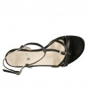 Sandale pour femmes en cuir noir avec boucle talon 1 - Pointures disponibles:  33