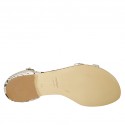 Scarpa aperta da donna con fibbie regolabili in pelle stampata bianca e nera tacco 1 - Misure disponibili: 45