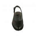 Woman's slingback pump in black colored leather heel 3 - Available sizes:  33, 34, 42