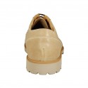 Men's laced shoe in beige nubuck leather - Available sizes:  46, 47