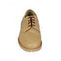 Chaussure à lacets pour hommes en cuir nubuck beige - Pointures disponibles:  46, 47