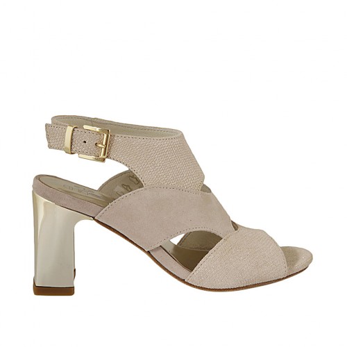 Sandale pour femmes en daim et daim imprim scintillant rose