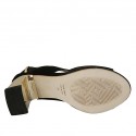 Sandale pour femmes en daim et daim imprimé scintillant noir talon 7 - Pointures disponibles:  33