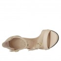 Chaussure ouverte pour femmes avec courroie et boucle en cuir nue talon 11 - Pointures disponibles:  42