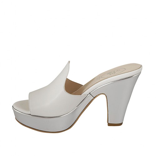 silver patent leather heels