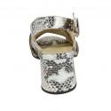 Woman's sandal in multicolored printed leather heel 5 - Available sizes:  33, 44, 45