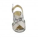 Woman's sandal in multicolored printed leather heel 5 - Available sizes:  33, 44, 45