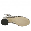 Sandale pour femmes en cuir imprimé multicouleur talon 5 - Pointures disponibles:  33, 44, 45