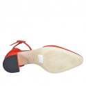 Scarpa aperta a punta da donna con cinturino in camoscio rosso tacco 5 - Misure disponibili: 33, 34, 42, 43, 44, 45, 46