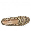 Woman's laced car shoe with removable insole in spotted suede - Available sizes:  33