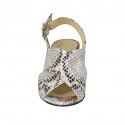 Woman's sandal in multicolored printed leather with heel 5 - Available sizes:  32, 33, 34, 45