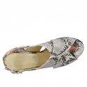Woman's sandal in multicolored printed leather with heel 5 - Available sizes:  32, 33, 34, 45