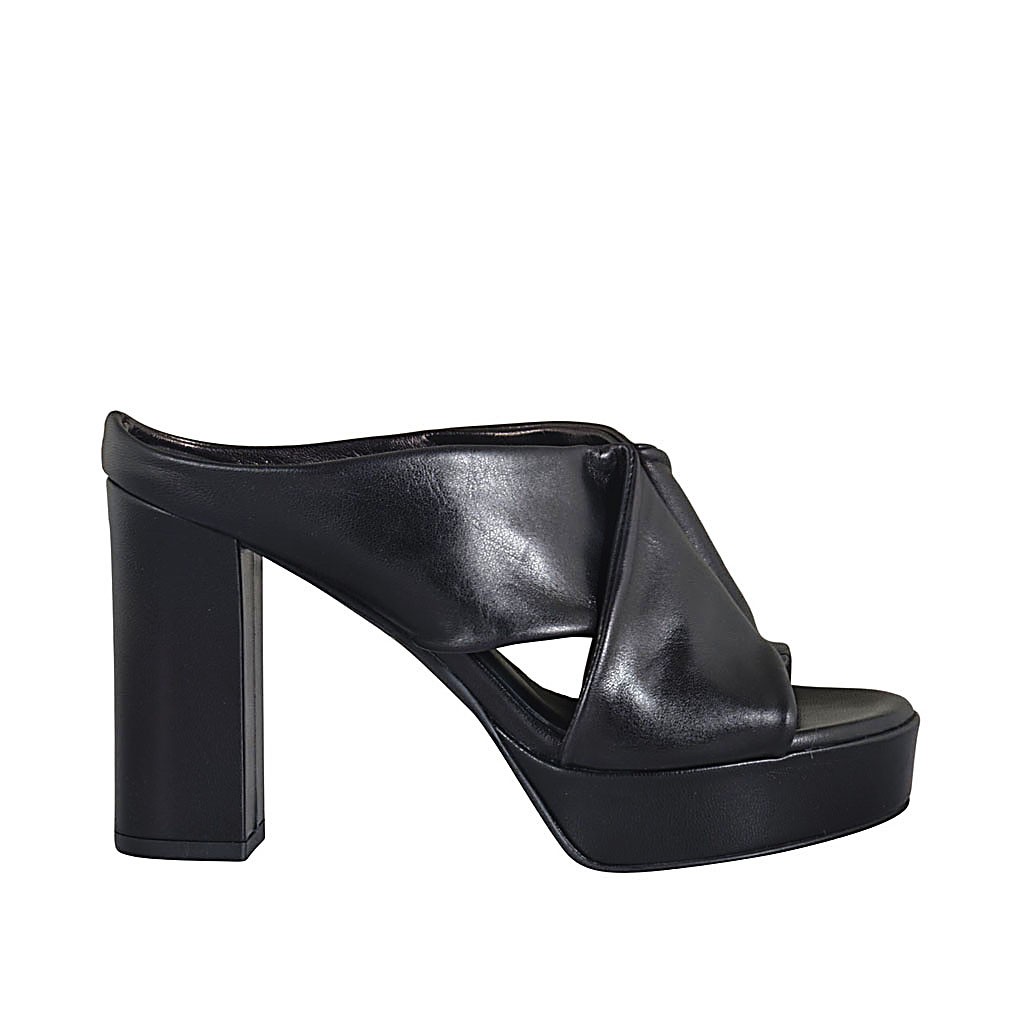 Leather platform best sale mules